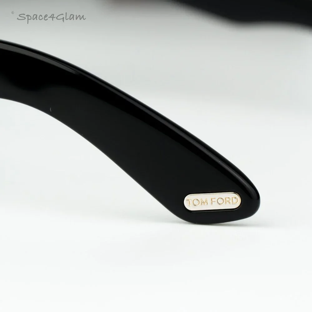Tom Ford Women Eyeglasses Black Blue Light Block Round FT5807-B/O 001 BRAND NEW